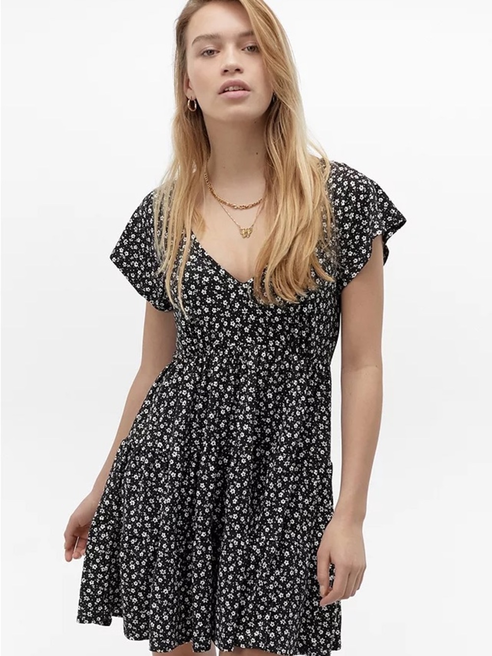Urban Outfitters Julia Tiered Mini Dress Size Small